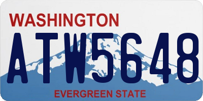 WA license plate ATW5648