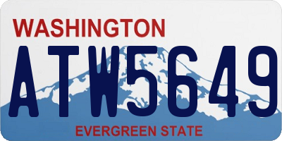 WA license plate ATW5649
