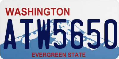 WA license plate ATW5650