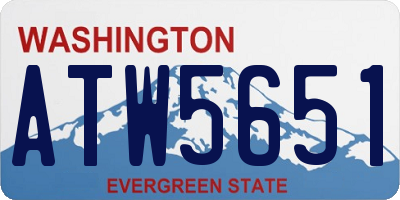 WA license plate ATW5651