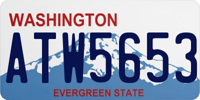 WA license plate ATW5653