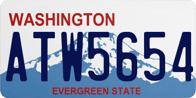WA license plate ATW5654