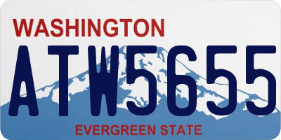 WA license plate ATW5655