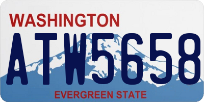 WA license plate ATW5658