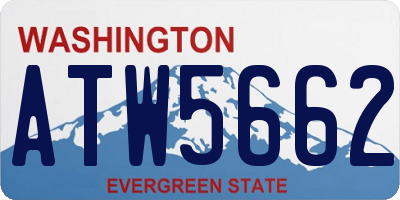 WA license plate ATW5662