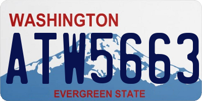 WA license plate ATW5663