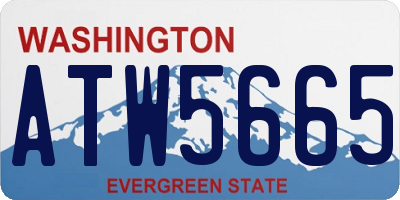 WA license plate ATW5665