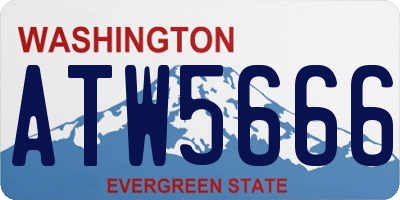 WA license plate ATW5666