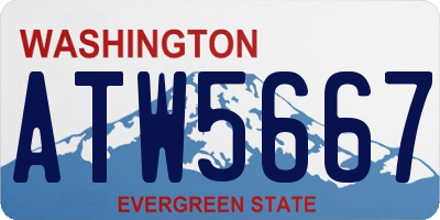 WA license plate ATW5667
