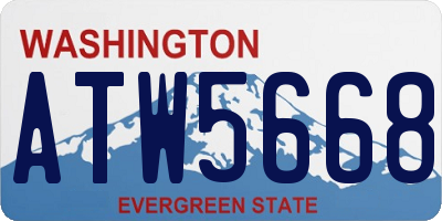 WA license plate ATW5668