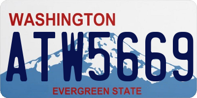 WA license plate ATW5669