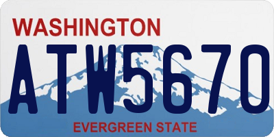 WA license plate ATW5670