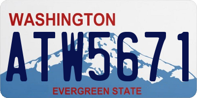 WA license plate ATW5671