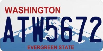 WA license plate ATW5672