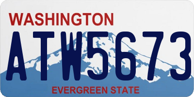 WA license plate ATW5673