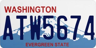 WA license plate ATW5674
