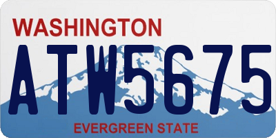 WA license plate ATW5675