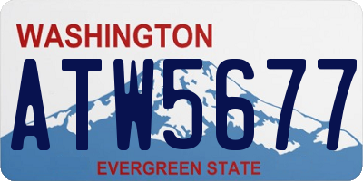 WA license plate ATW5677