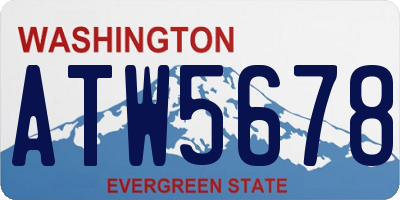 WA license plate ATW5678