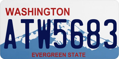 WA license plate ATW5683