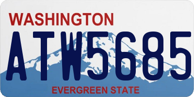 WA license plate ATW5685