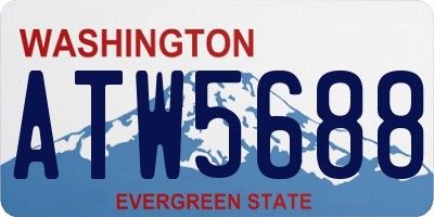 WA license plate ATW5688