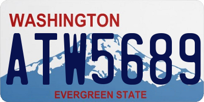 WA license plate ATW5689