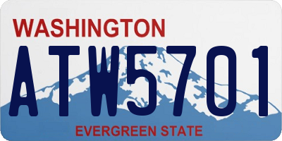 WA license plate ATW5701