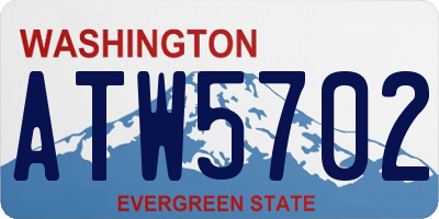 WA license plate ATW5702