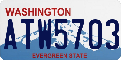WA license plate ATW5703