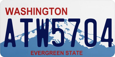 WA license plate ATW5704