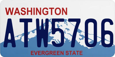 WA license plate ATW5706