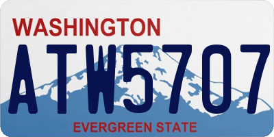 WA license plate ATW5707