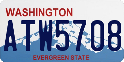 WA license plate ATW5708