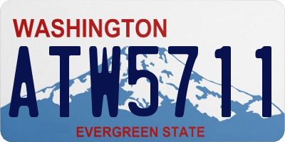 WA license plate ATW5711