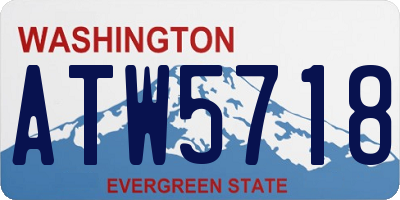 WA license plate ATW5718