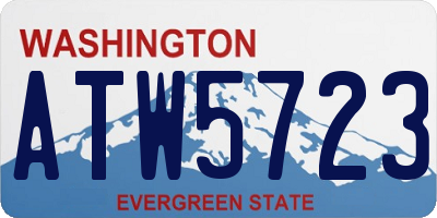 WA license plate ATW5723