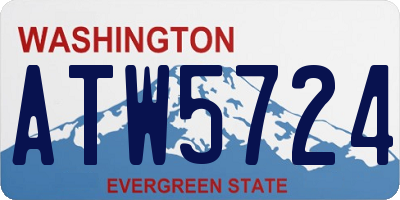 WA license plate ATW5724