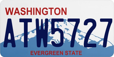 WA license plate ATW5727
