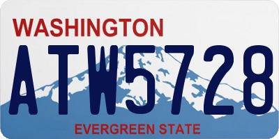 WA license plate ATW5728