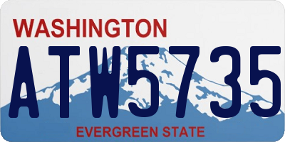 WA license plate ATW5735