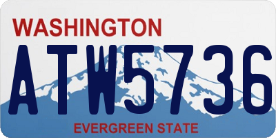 WA license plate ATW5736