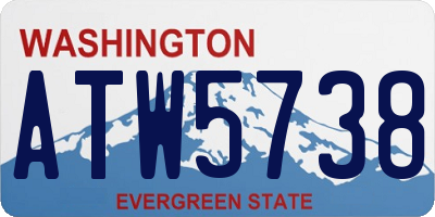 WA license plate ATW5738