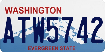 WA license plate ATW5742