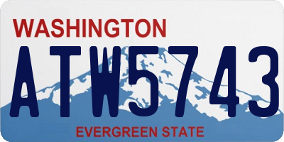 WA license plate ATW5743