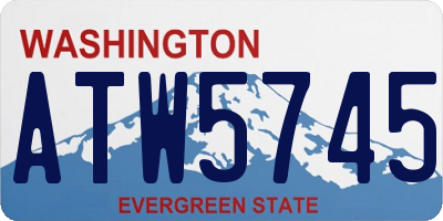 WA license plate ATW5745
