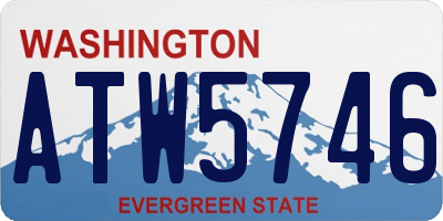 WA license plate ATW5746