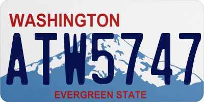 WA license plate ATW5747