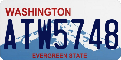 WA license plate ATW5748