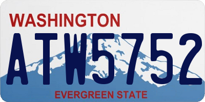 WA license plate ATW5752